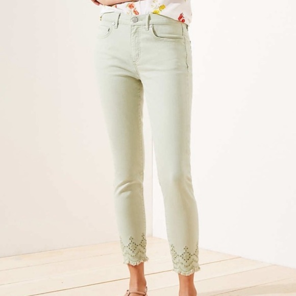 LOFT Denim - NWT LOFT Eyelet Skinny Crop Jeans